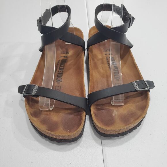 Birkenstock Sandals Womens Size 8 39 Black Daloa Ankle Strap Cork Footbed - Picture 5 of 9